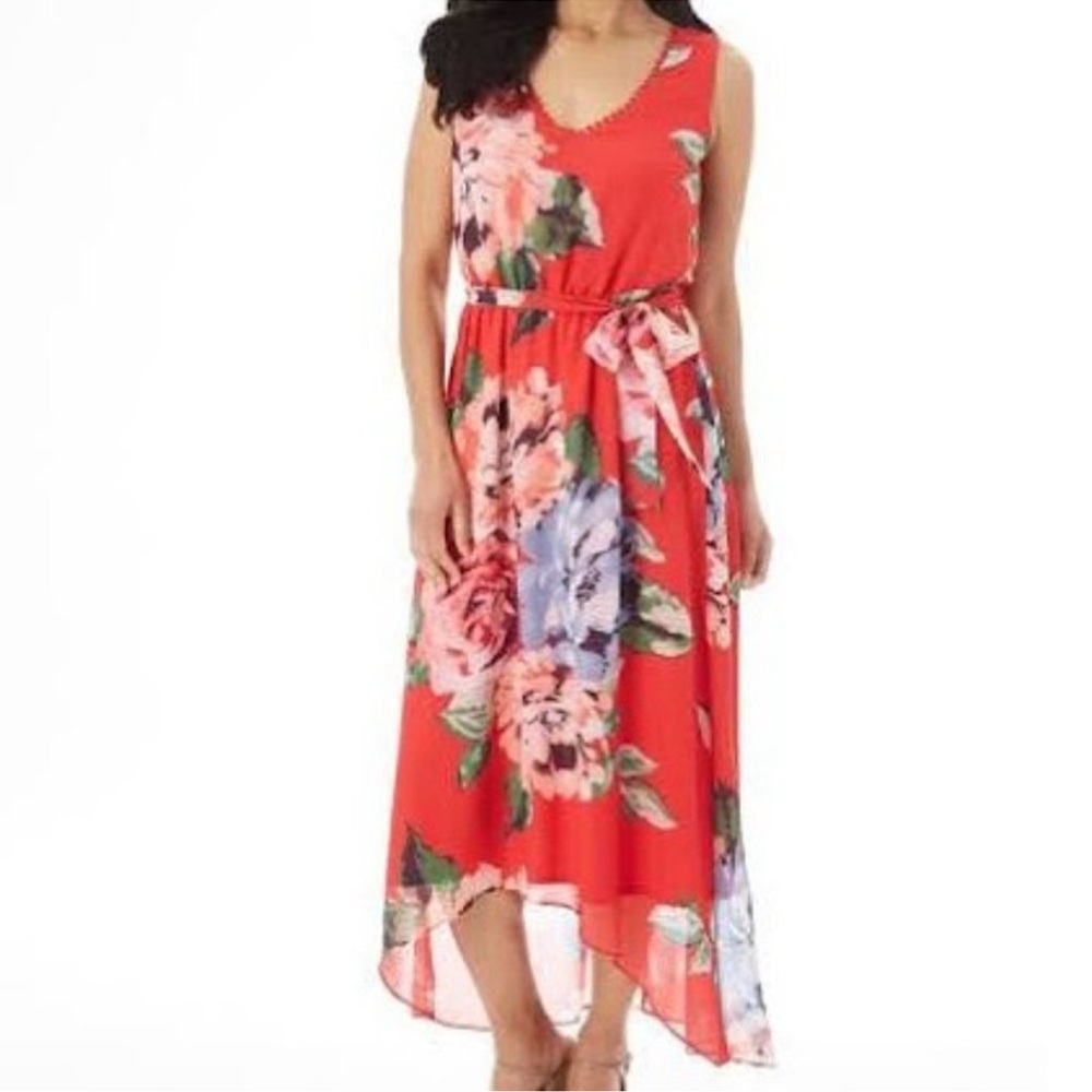 Apt 9 NWT Hi Lo Maxi Vibrant Pink Floral
Sleeveless Dress Size Small NWT